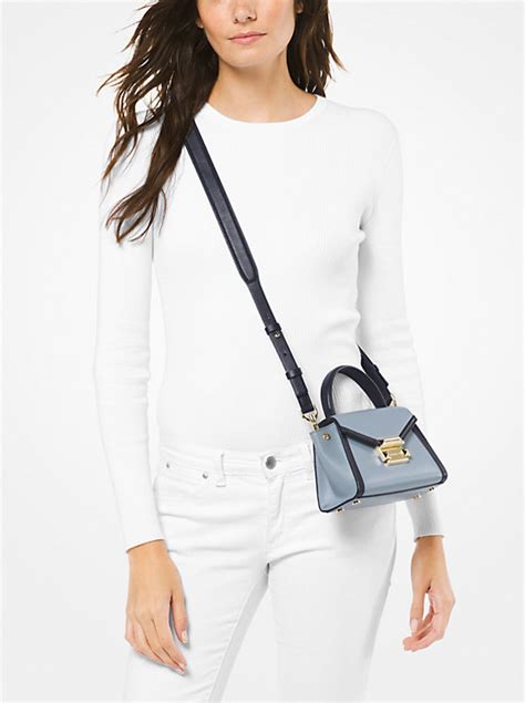 whitney mini leather satchel michael kors|Whitney Mini Clear and Leather Satchel .